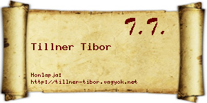 Tillner Tibor névjegykártya